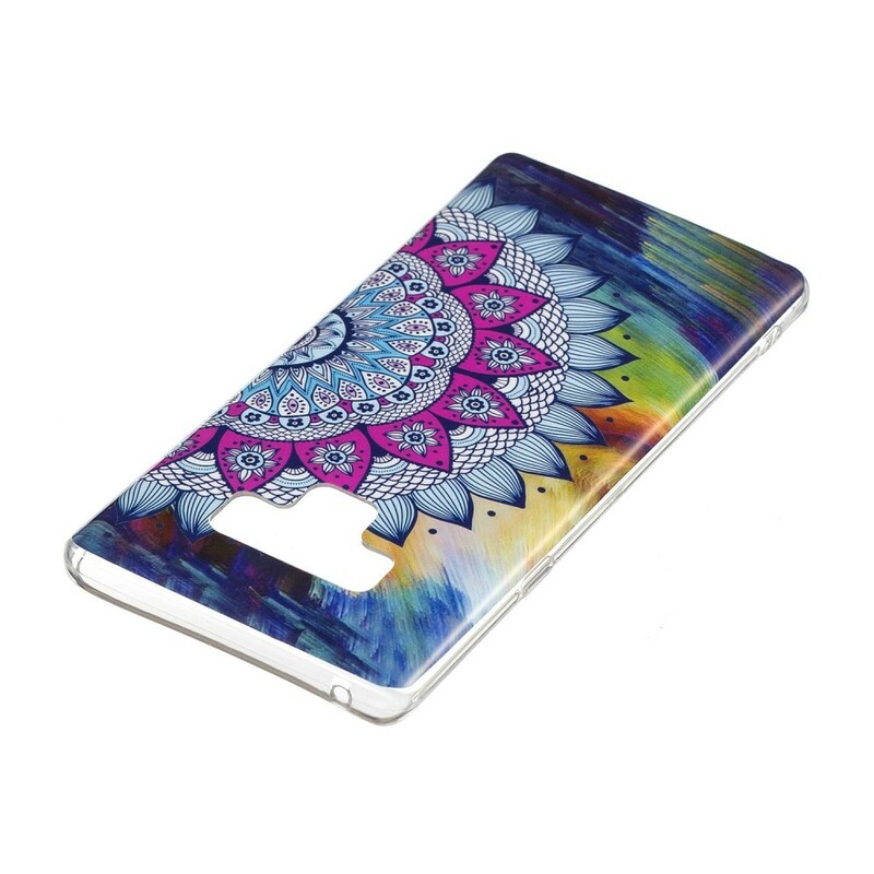 Coque Samsung Galaxy Note 9 Hibou Mandala Fluorescente