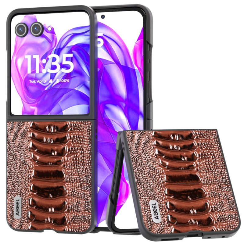 Coque Motorola Razr 50 Ultra Cuir Texture Crcodile