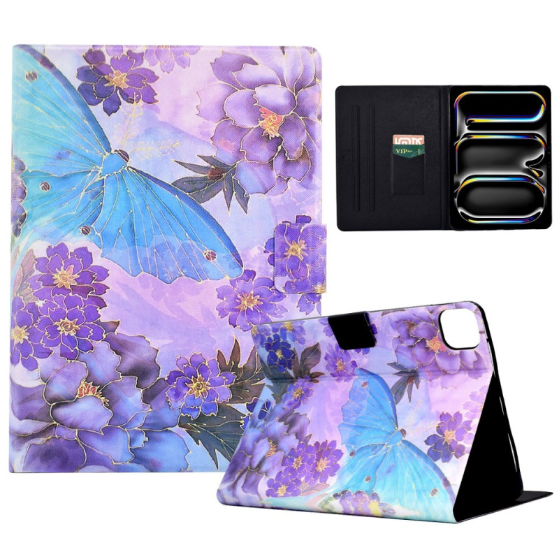 Housse iPad Pro 11 (2024) Papillon et Pivoines