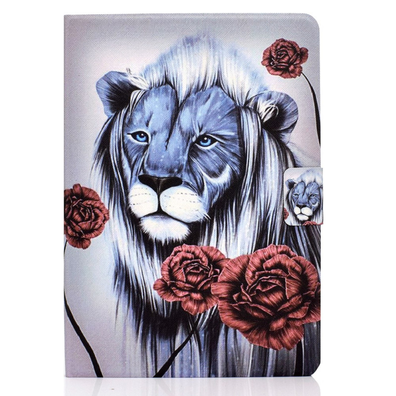 Housse iPad Pro 11 (2024) Roses et Lion