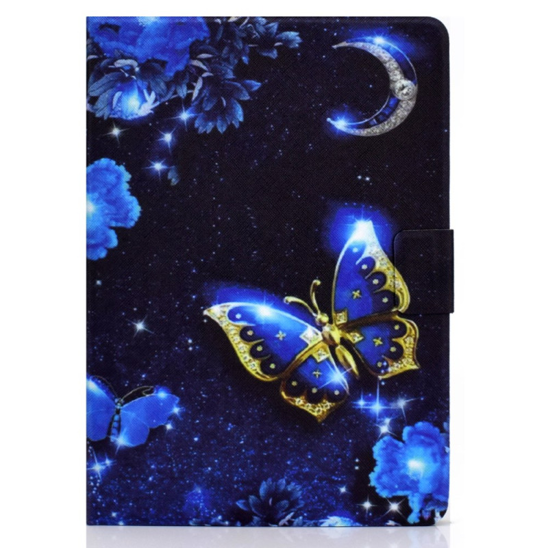 Housse iPad Pro 11 (2024) Papillon Bleu et Or