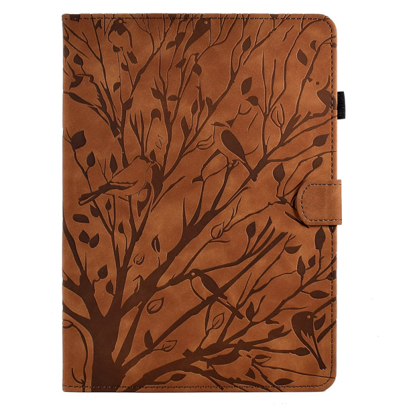 Flip Cover iPad Pro 11 (2024) Effet Daim Motif Arbre