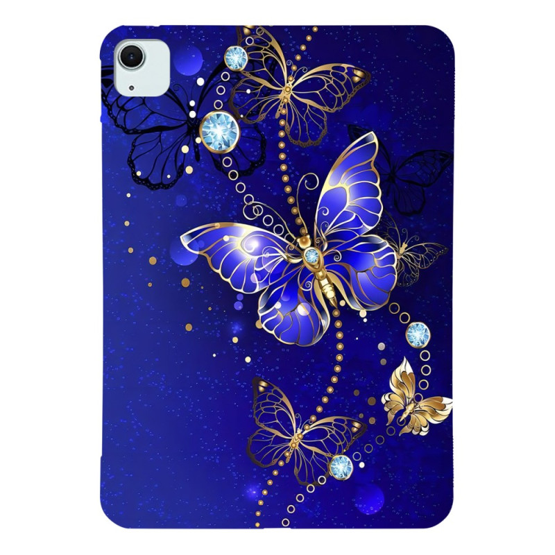 Coque iPad Air 11 (2024) Papillon Bleu et Or