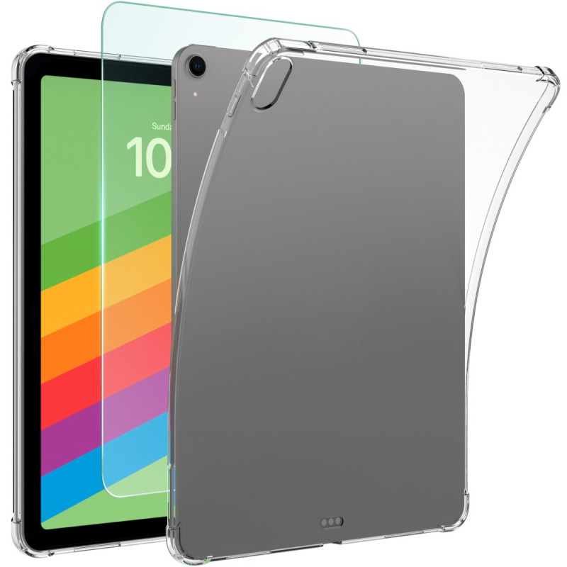 Coque iPad Air 11 (2024) Transparente + Film de Protection d'Écran en Verre Trempé