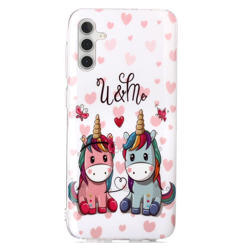 Coque Samsung Galaxy A24 4G Lumineuse Couple de Chevaux