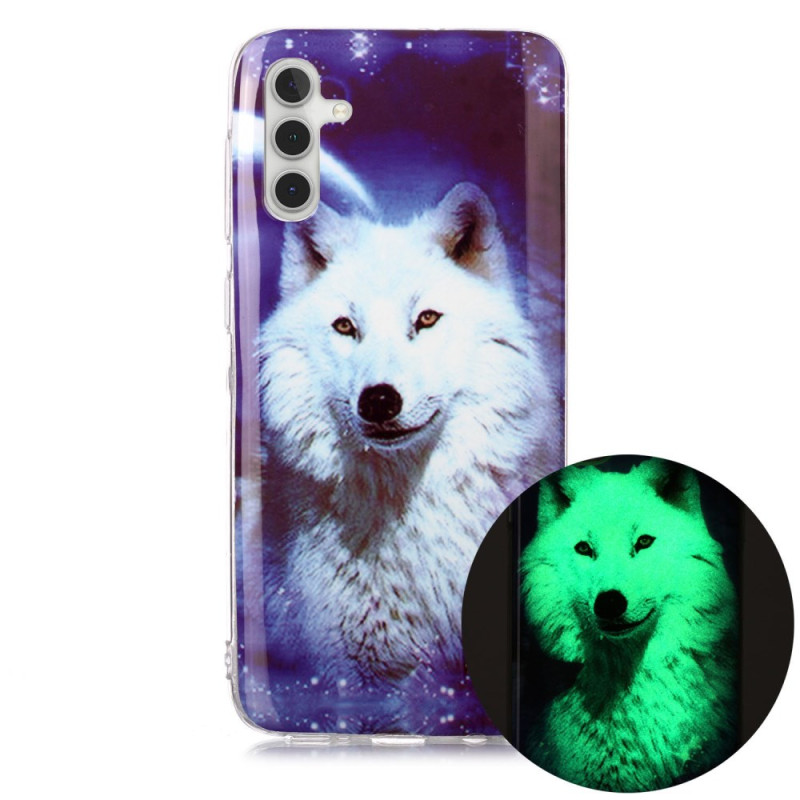 Coque Samsung Galaxy A24 4G Lumineuse Loup Ciel Étoilé