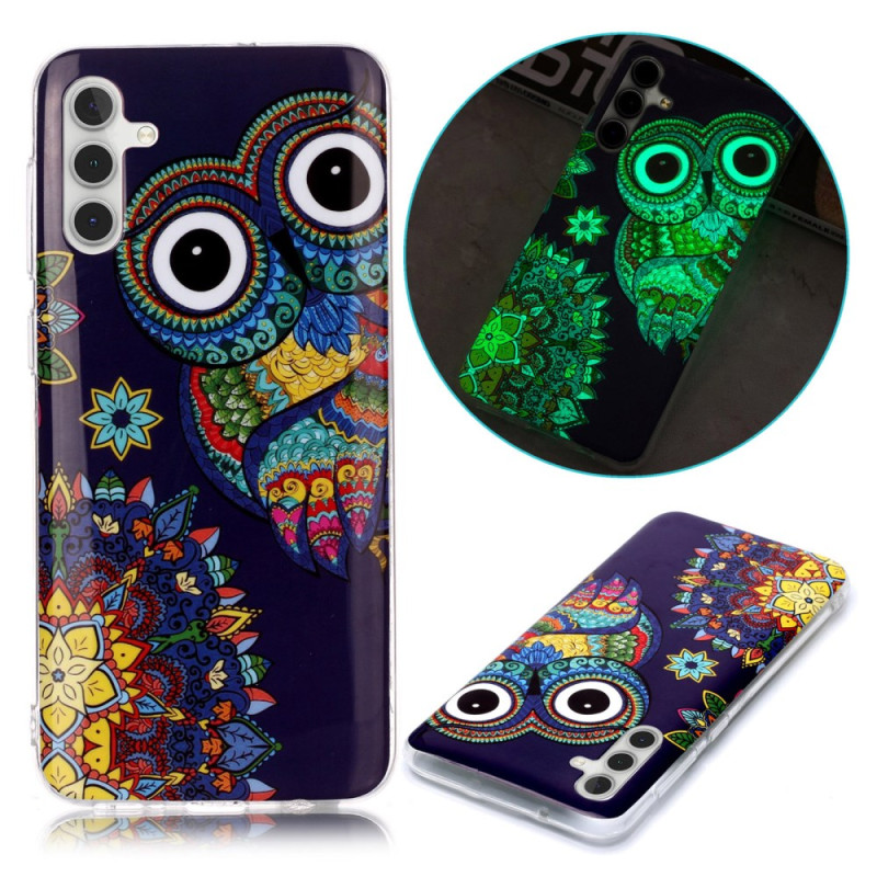 Coque Samsung Galaxy A24 4G Lumineuse Chouette Bleue