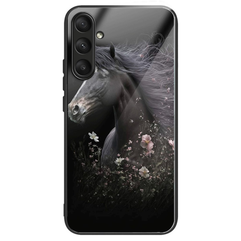 Coque Samsung Galaxy A24 4G Verre Trempé Cheval et Fleur