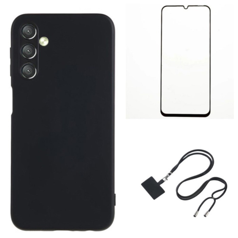 Coque Samsung Galaxy A24 4G Protecteur Écran et Lanière WANLONFENG