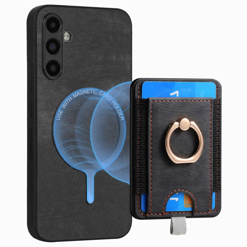 Coque Samsung Galaxy A24 4G Effet Daim Porte-Cartes Détachable