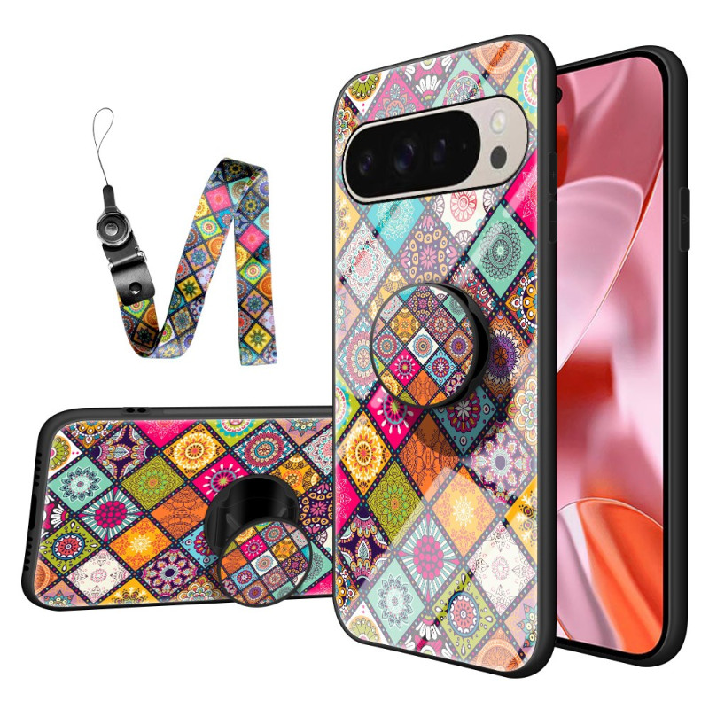 Coque Google Pixel 9 / Pixel 9 Pro Support et Lanière Patchwork