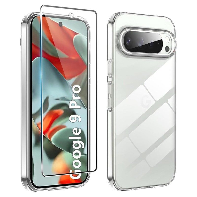 Coque Google Pixel 9 / Pixel 9 Pro Transparente et Protecteur Écran en Verre Trempé