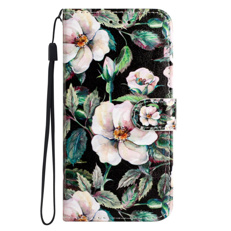 Housse Xiaomi Redmi 14C / Poco C75 Magnolias à Lanière