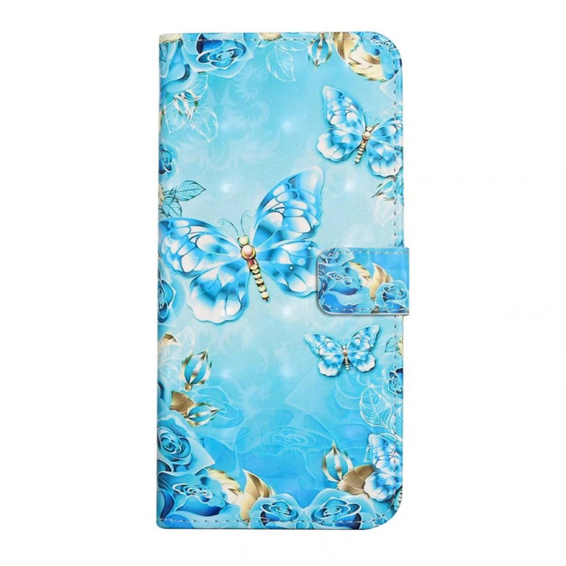 Housse Xiaomi 14T Papillons Bleus et Diamants