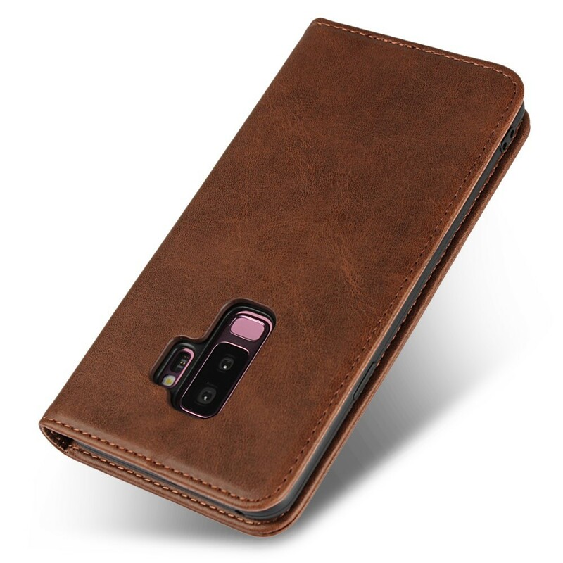 Flip Cover Samsung Galaxy S9 Plus Simili Cuir Coutures