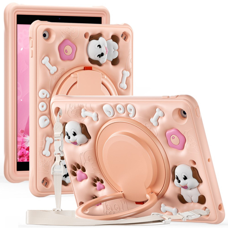 Coque iPad 10.2" (2021) (2020) (2019) Kids Chiens Bandoulière et Support