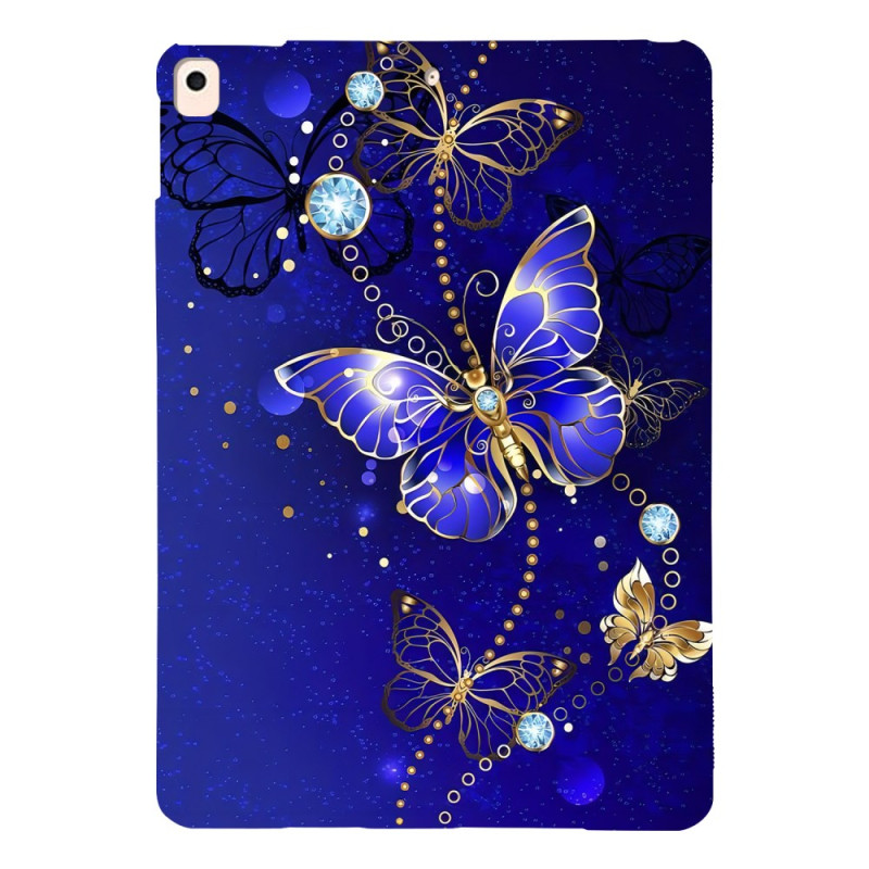 Coque iPad 10.2" (2021) (2020) (2019) Papillons Or et Bleu