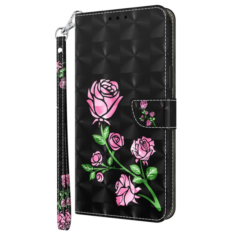 Housse Samsung Galaxy A16 4G / 5G Fleurs Roses à Lanière