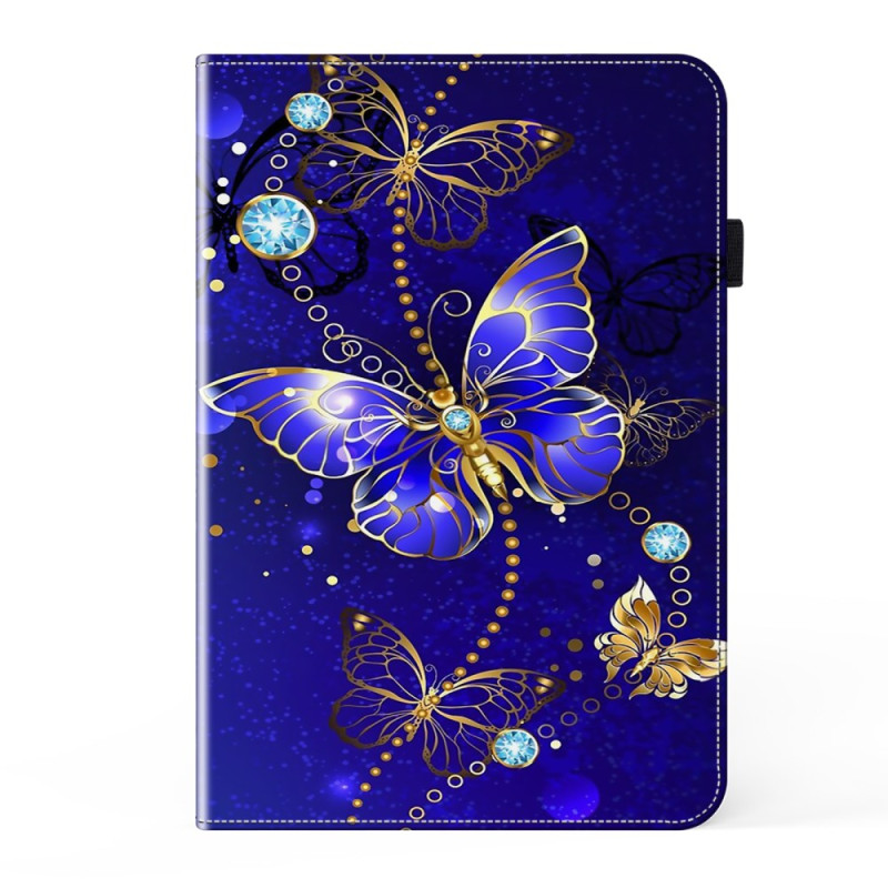 Étui iPad 10.9 (2022) Papillons Bleus et Or