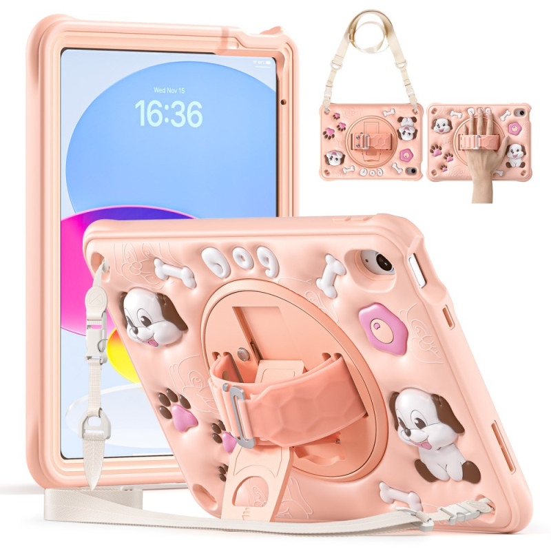 Coque iPad 10.9 (2022) Kids Chien Bandoulière et Support