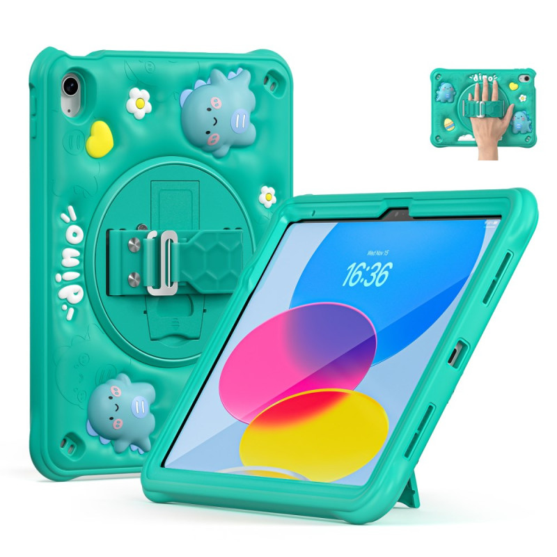 Coque iPad 10.9 (2022) Kids Dinosaure Poignée et Support