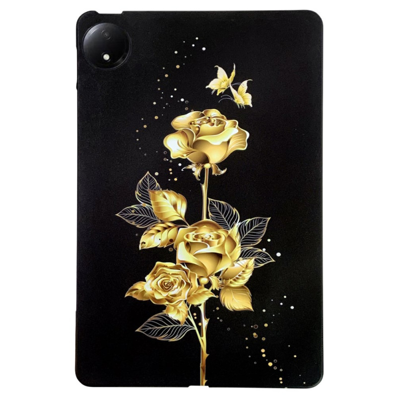 Coque Xiaomi Redmi Pad SE 8.7 4G Papillon Doré et Roses