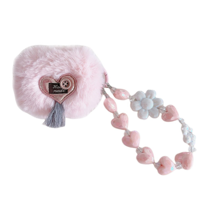 Coque AirPods Pro Peluche Coeur avec Bracelet