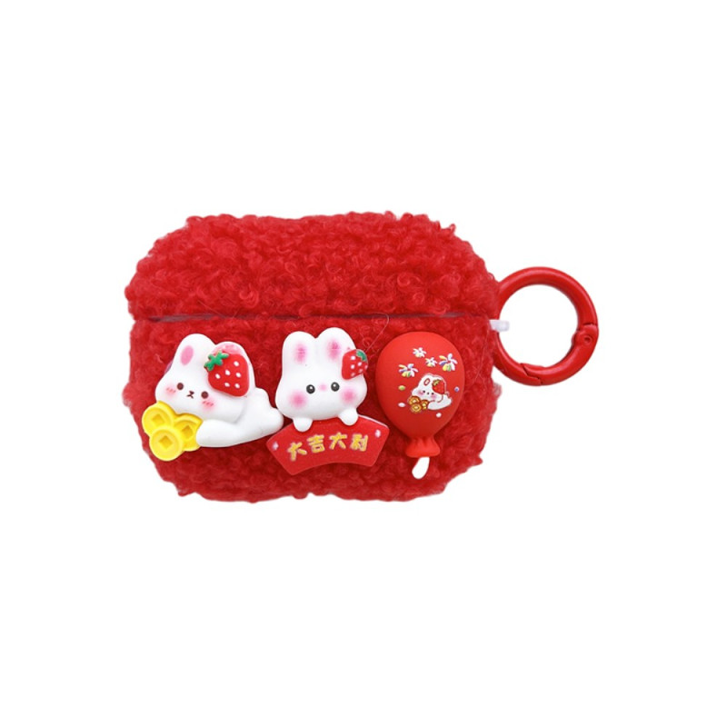 Coque AirPods Pro Peluche Lapins avec Anneau