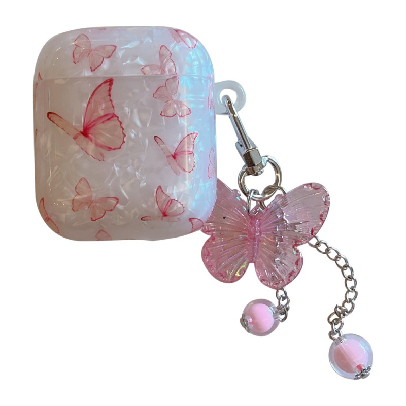 Coque AirPods 2 / 1 Papillons et Pendentif