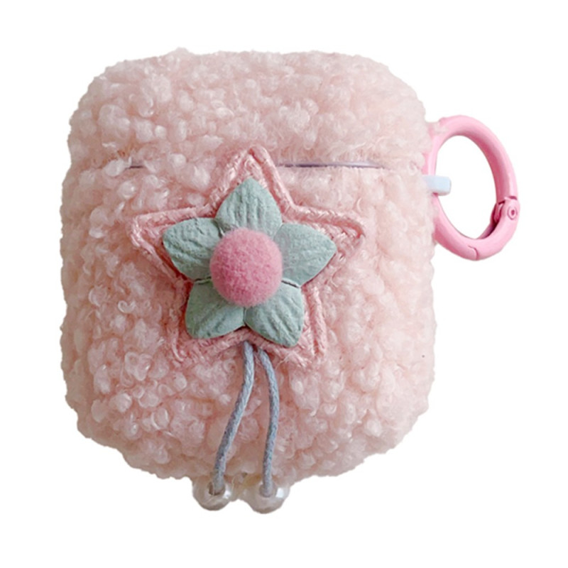 Coque AirPods 2 / 1 Peluche avec Anneau