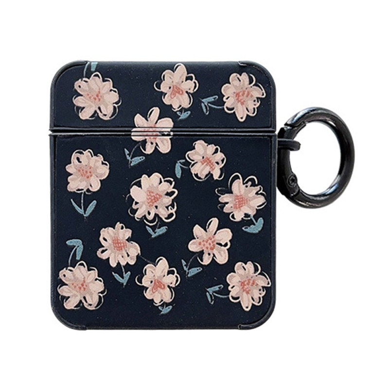 Coque AirPods 2 / 1 Fleurettes avec Anneau