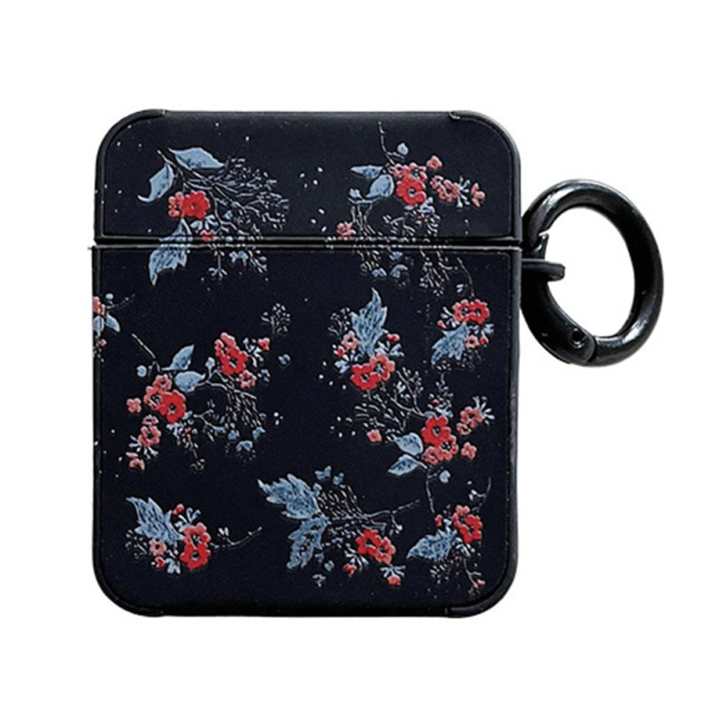 Coque AirPods 2 / 1 Petites Fleurs avec Anneau