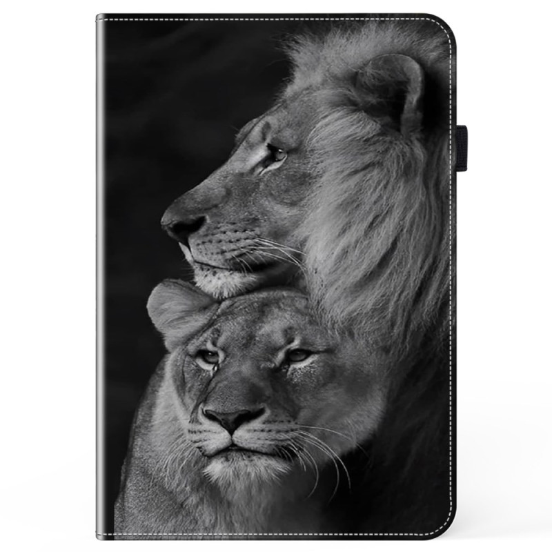 Étui iPad Mini 7 (2024) / Mini 6 (2021) Couple de Lions