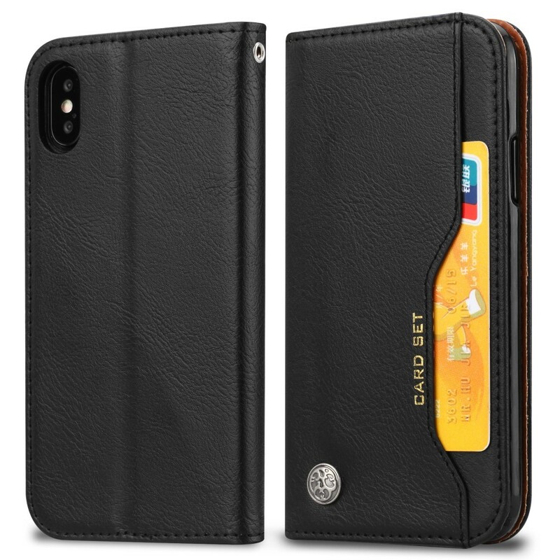 Flip Cover iPhone XR Simili Cuir Porte-Cartes