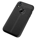 Coque iPhone XR Effet Cuir Litchi Double Line