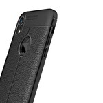 Coque iPhone XR Effet Cuir Litchi Double Line