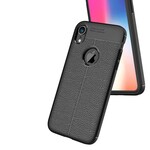 Coque iPhone XR Effet Cuir Litchi Double Line