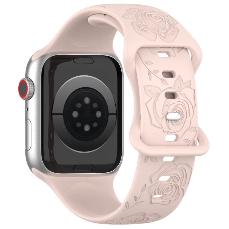 Bracelet Apple Watch Series 46mm à 42mm / SE / Ultra 49mm Empreinte Florale