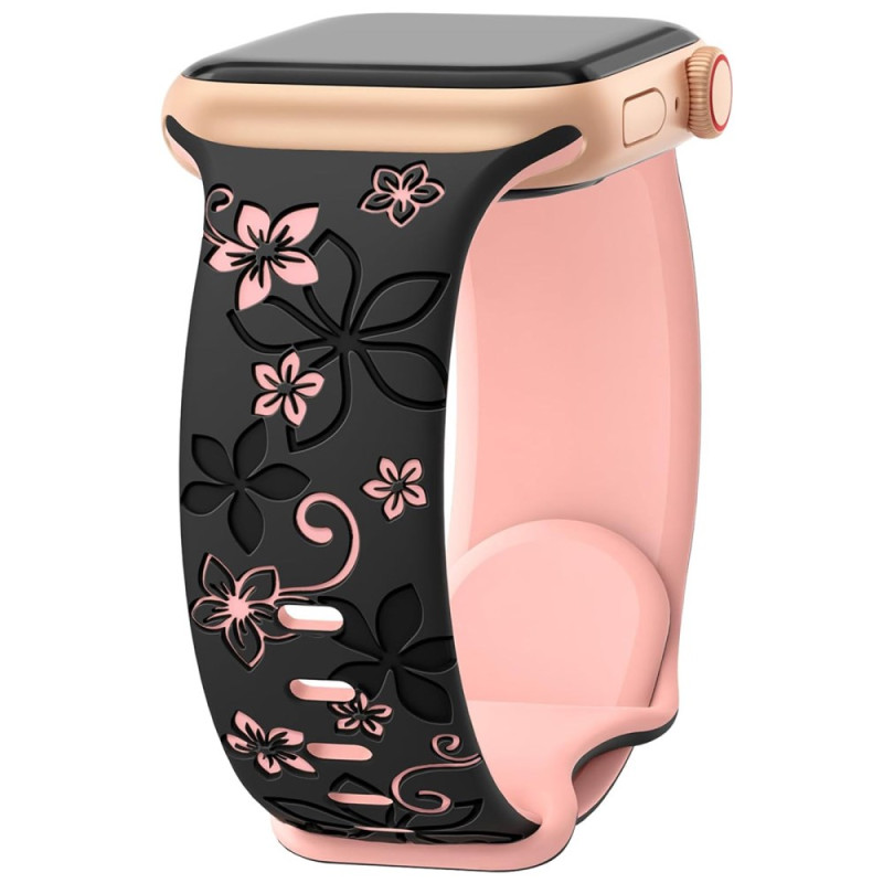 Bracelet Apple Watch Series 46mm à 42mm / SE / Ultra 49mm Floral