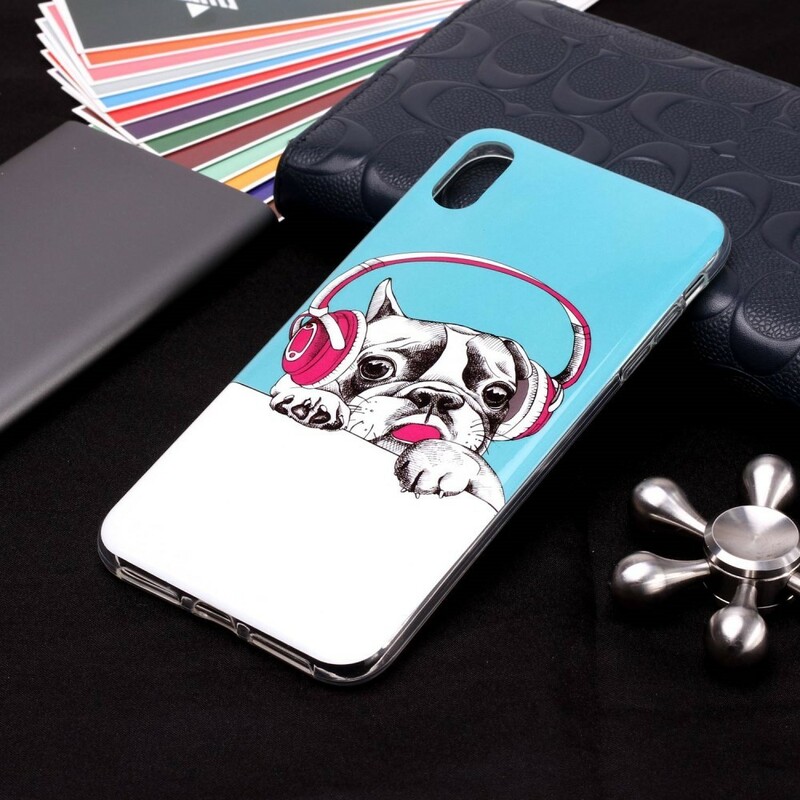 Coque iPhone XR Chien Fluorescente