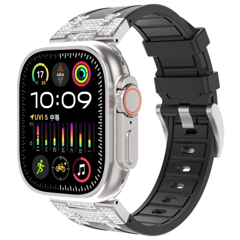 Bracelet Apple Watch Series 42mm à 38mm / Série SE Silicone et Strass Premium