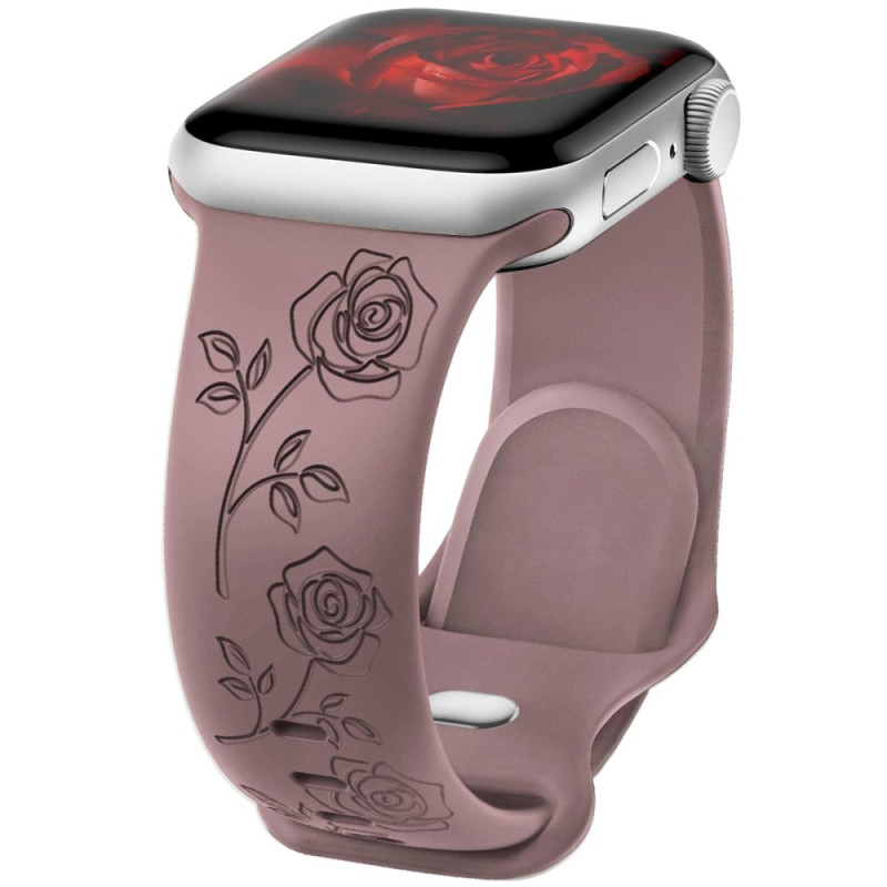 Bracelet Apple Watch Series 42mm à 38mm / Série SE Silicone Floral