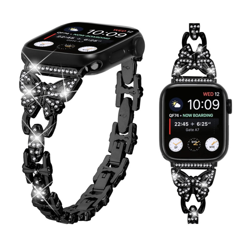 Bracelet Apple Watch Series 42mm à 38mm / Série SE Papillon Strass