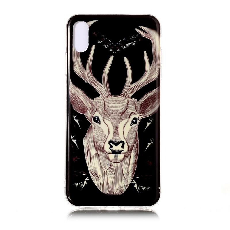 Coque iPhone XS Max Cerf Majestueux Fluorescente