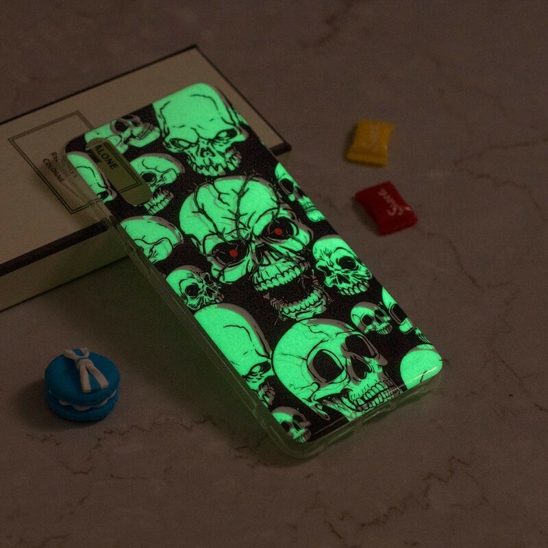 Coque iPhone XS Max Attention Têtes de Mort Fluorescente