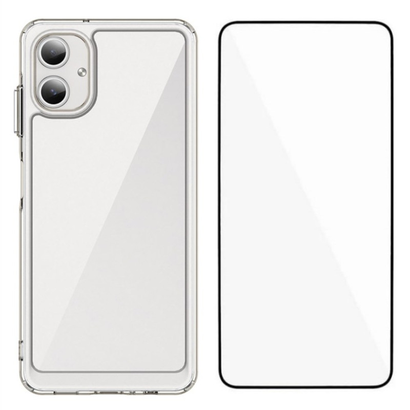 Coque Samsung Galaxy A06 Transparente avec Protection Écran en Verre Trempé