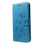 Housse Huawei P Smart Plus Papillons Et Fleurs À Lanière