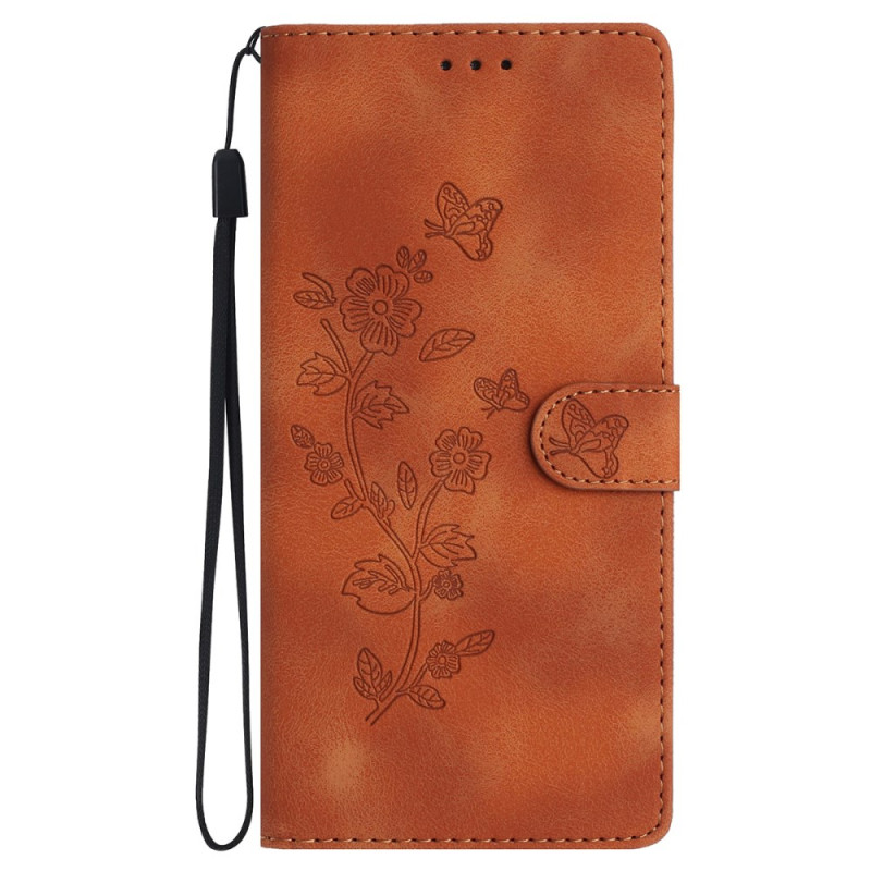 HOousse Samsung Galaxy A06 Design Floral à Lanière