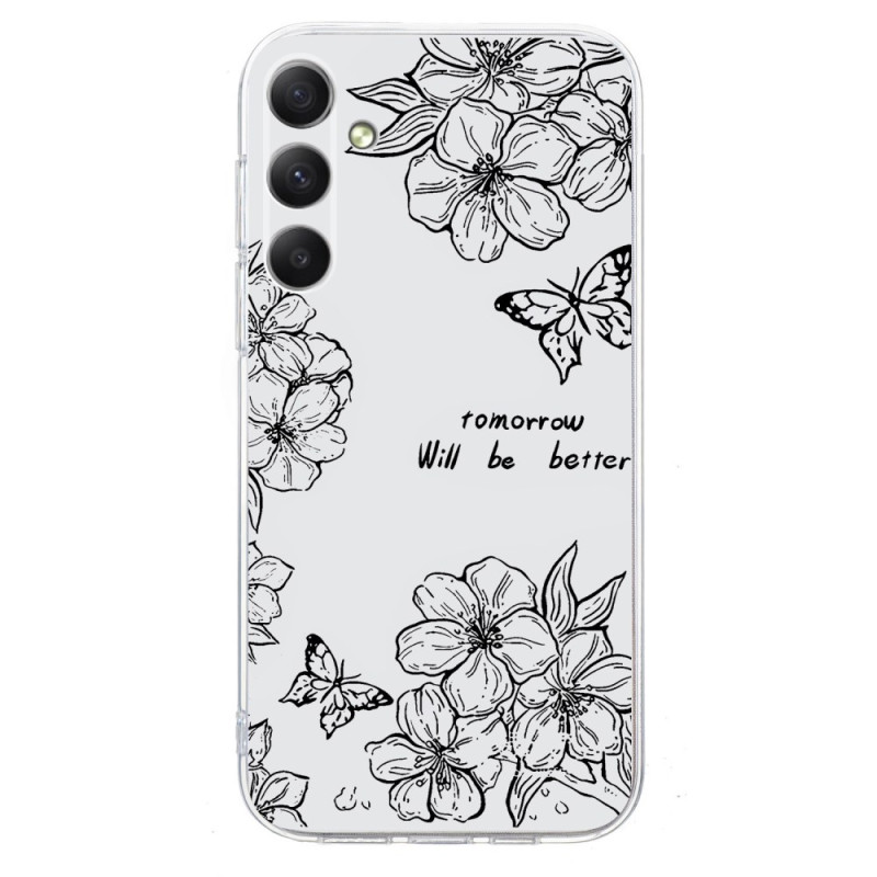 Coque Samsung Galaxy A36 5G Dessin Papillons et Fleurs