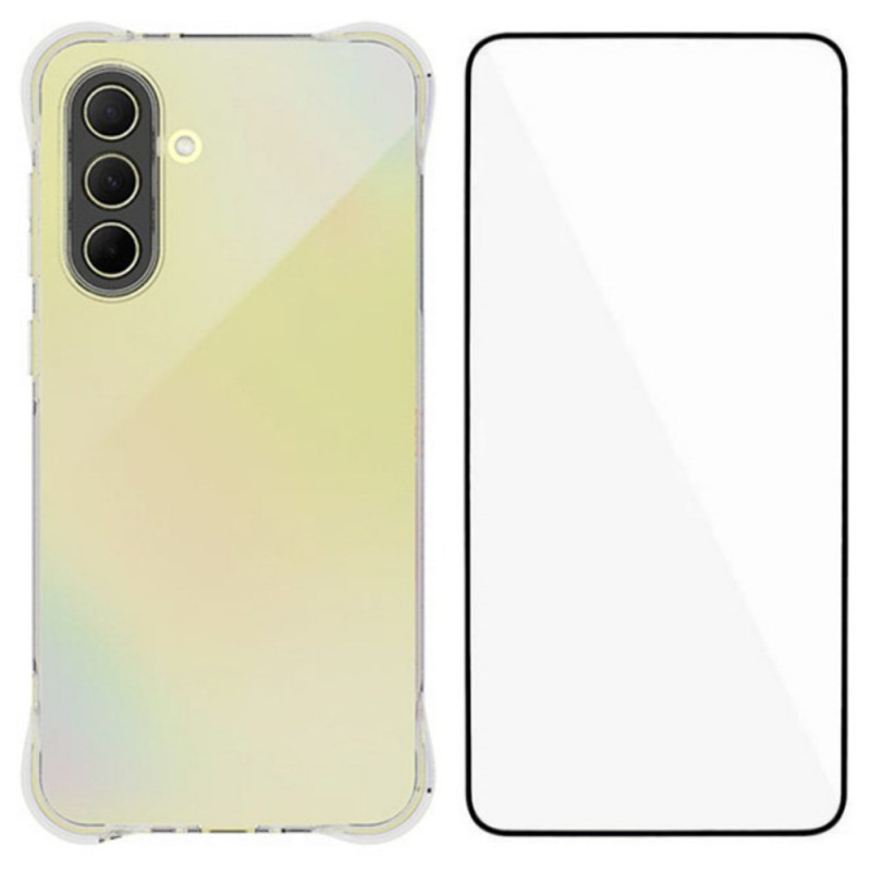 Coque Samsung Galaxy A36 5G Transparente Renforcée avec Protection Écran en Verre Trempé